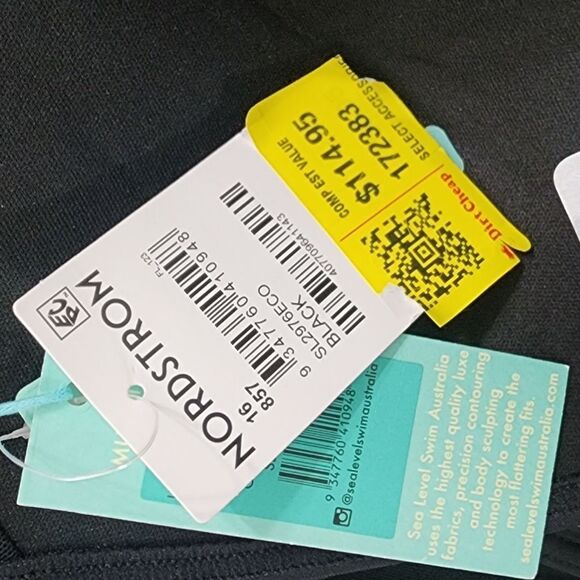 Sea Level Swim Australia 1pc swimsuit ruched bust & sides black nwt no liner 16 - Picture 4 of 4